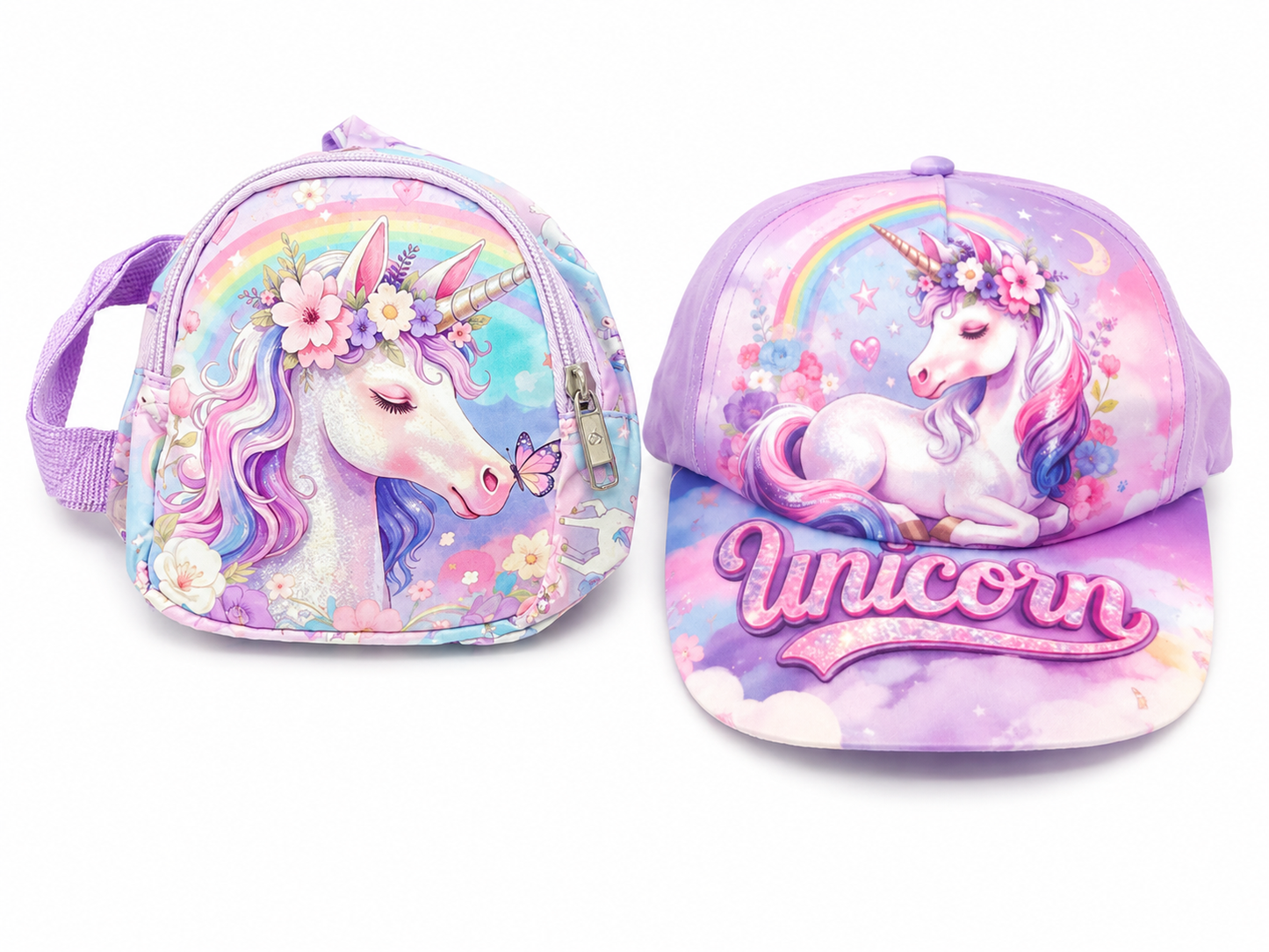 Magical Unicorn Backpack & Cap Set