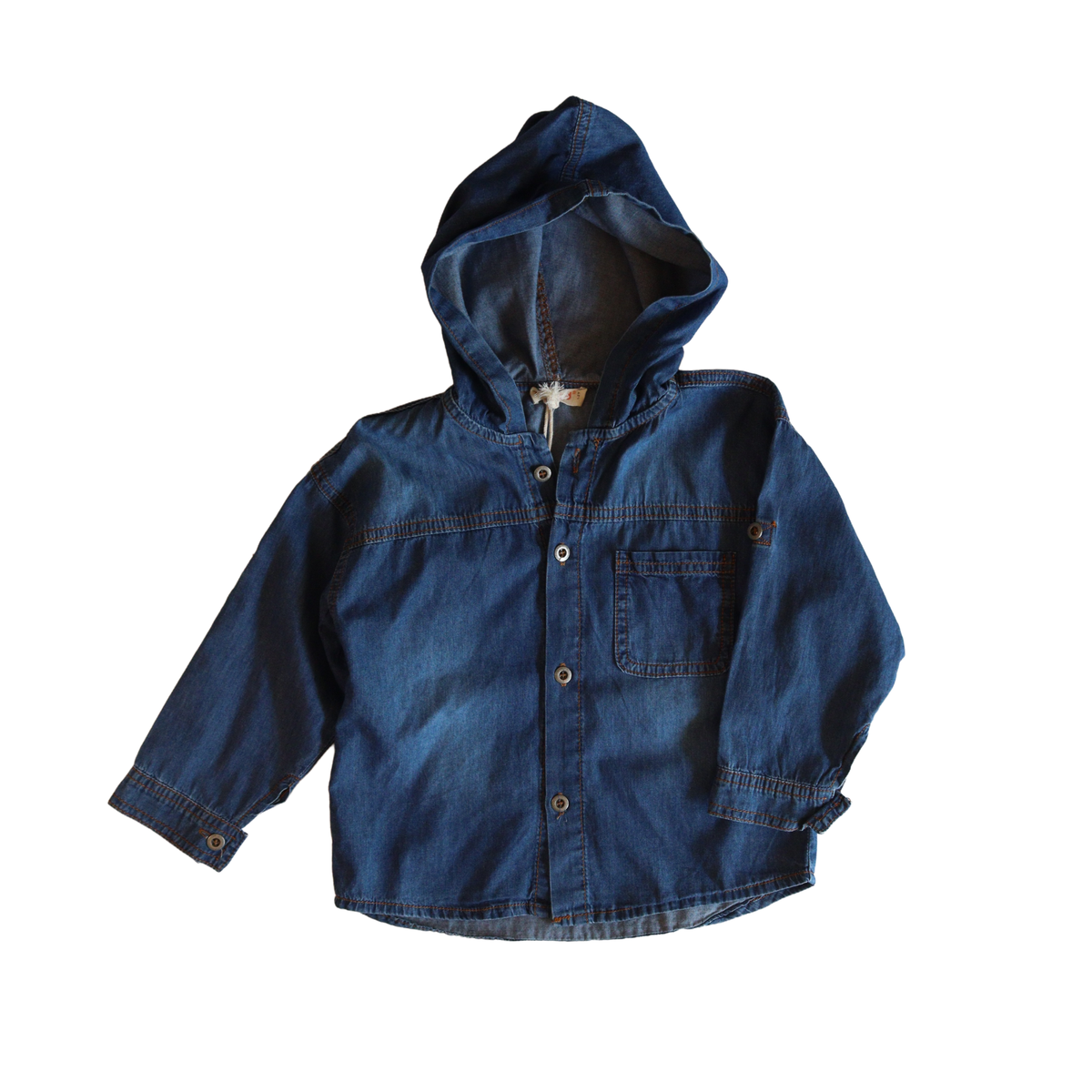 Denim Hooded Shirt Jacket