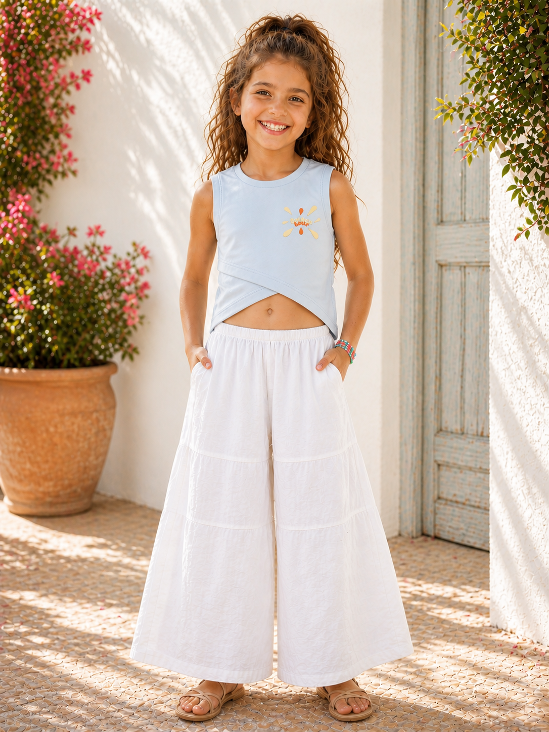 Golden Hour Cotton Cross-Front Top