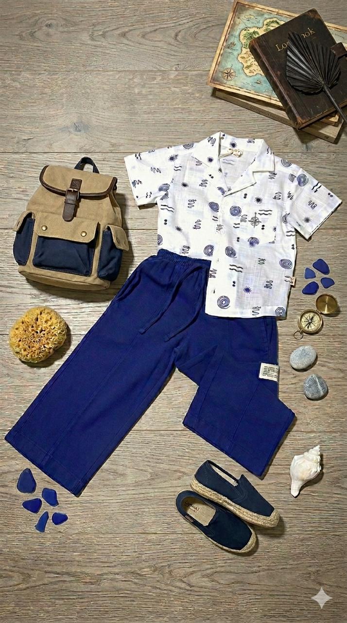 Cobalt Comfort Wide-Leg Pants