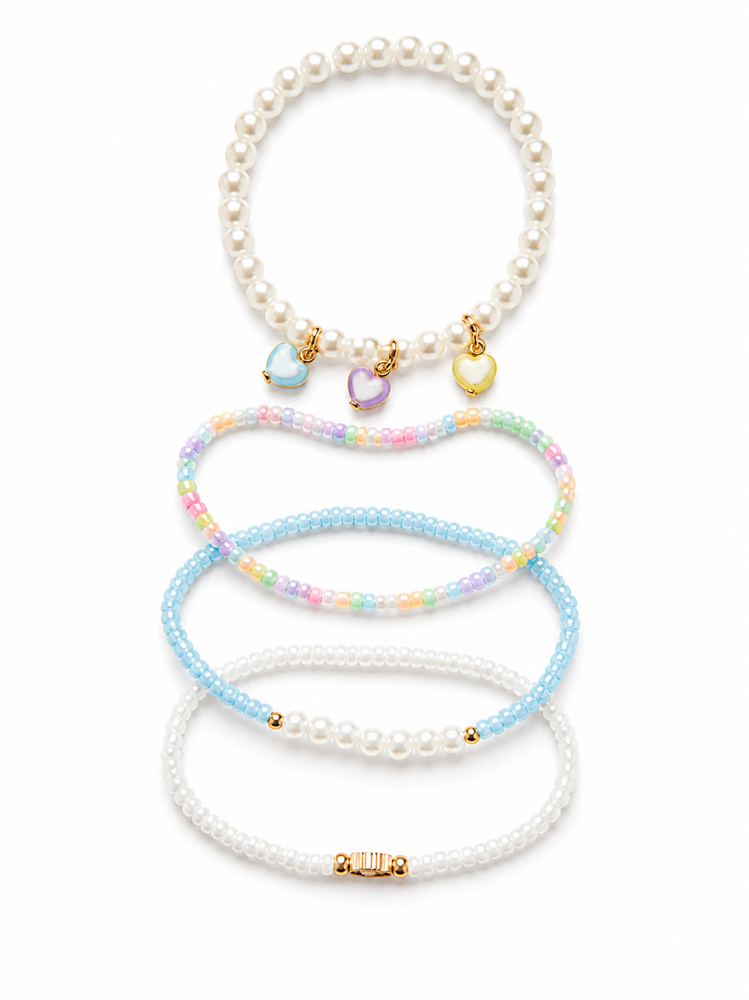Pastel Beaded Anklet Set