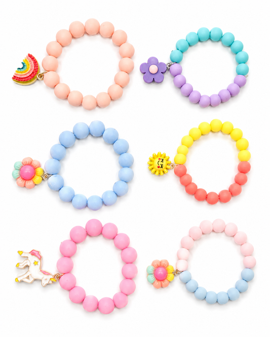 Pastel Beaded Charm Bracelet