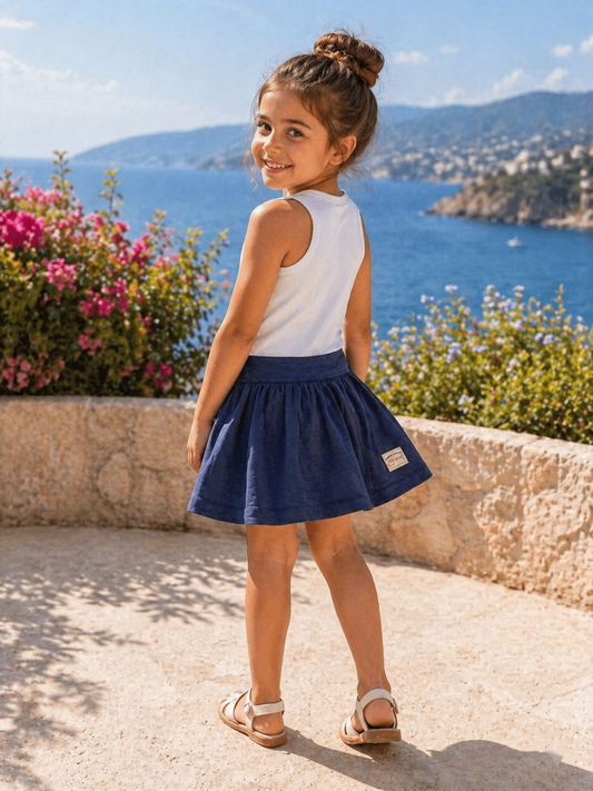 Coastal Breeze Twirl Cotton Skirt