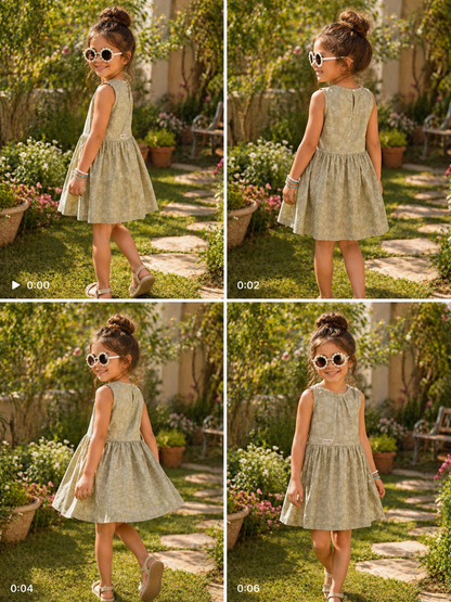 Olive Bloom Cotton Dress