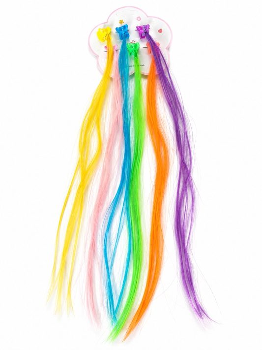 Rainbow Hair Extension Clip Set