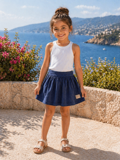 Coastal Breeze Twirl Cotton Skirt