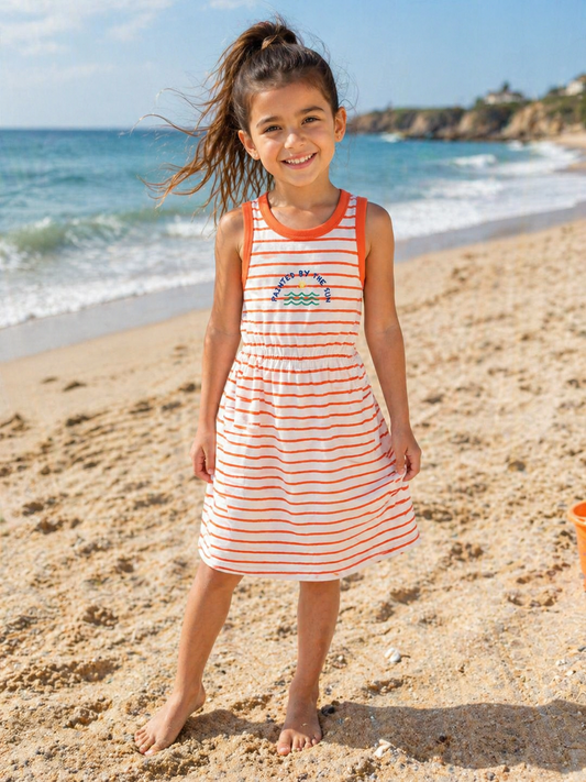 Sunray Striped Cotton Dress