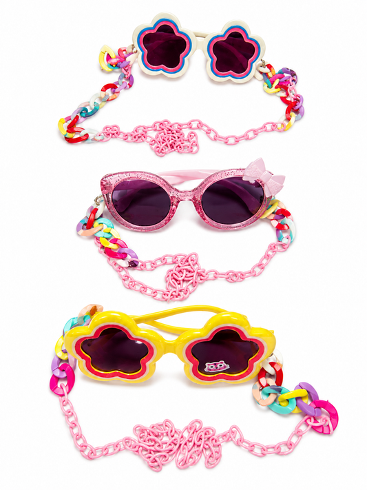 Kids Sunglasses with Colorful Chain Strap
